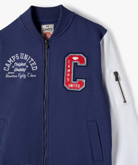 Sweat garçon zippé style veste - Camps United vue3 - CAMPS UNITED - GEMO