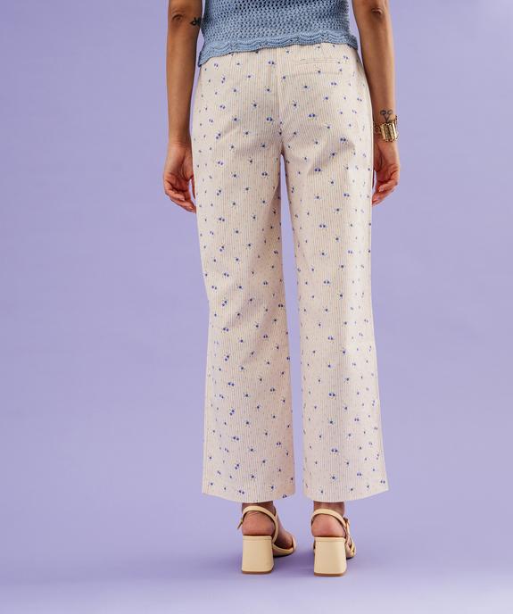 Pantalon large à rayures et motifs fleuris femme vue3 - GEMO(FEMME PAP) - GEMO