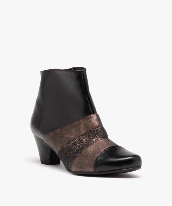Boots femme confort à talon et bout pointu avec détails métallisés vue2 - GEMO (CONFORT) - GEMO