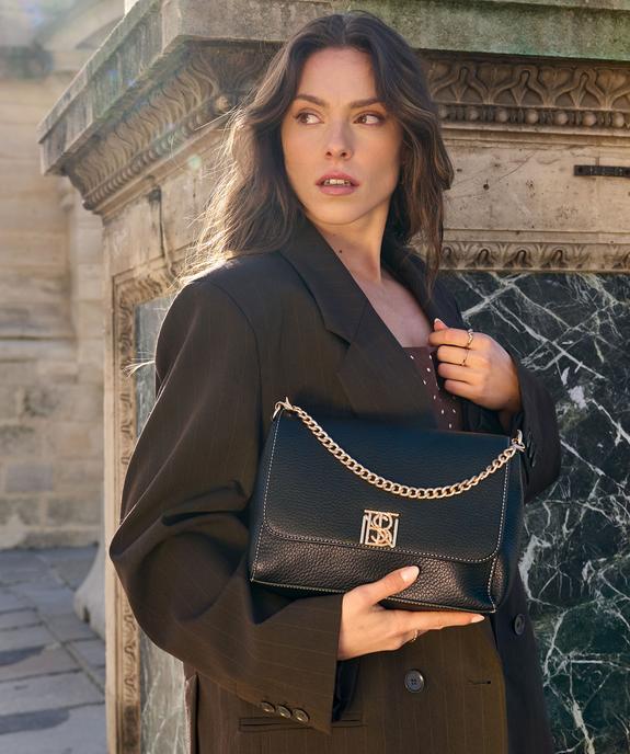 Sac à main grainé à anse en chaîne dorée femme vue1 - BESTINI - GEMO