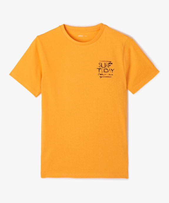 Tee-shirt garçon à manches courtes imprimé streetwear vue1 - GEMO (JUNIOR) - GEMO