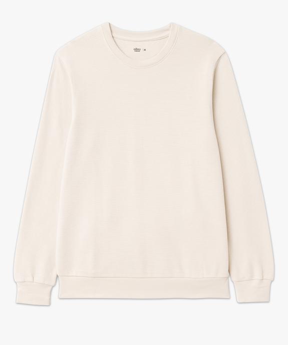 Sweat en maille texturée effet rayé homme vue4 - GEMO 4G HOMME - GEMO