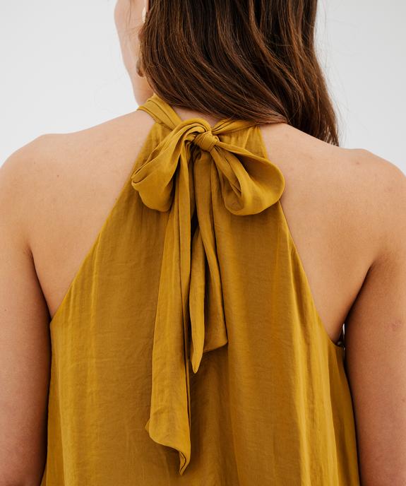 Blouse sans manches en satin avec col noué femme vue4 - GEMO(FEMME PAP) - GEMO