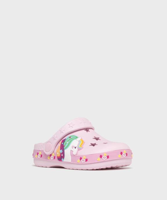 Sabots souples perforés à motif licorne fille  vue2 - GEMO (PLAGE) - GEMO