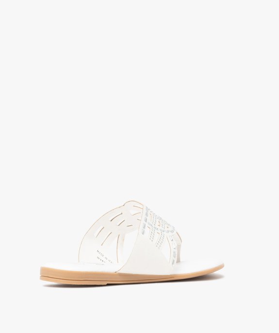 Mules femme à bride entre-doigts fantaisie avec bijoux vue4 - GEMO (CASUAL) - GEMO