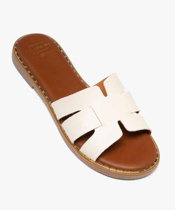 Mules femme plates dessus larges brides unies vue6 - FOLLOW ME - GEMO