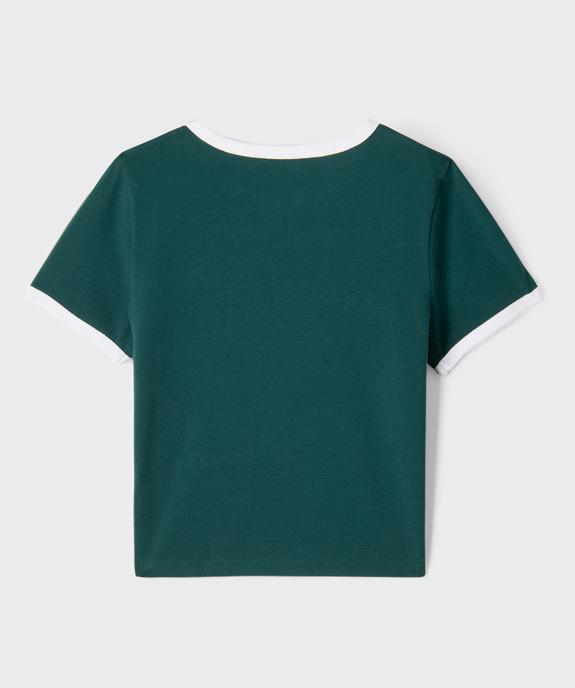 Tee-shirt manches courtes à message fille vue3 - GEMO 4G FILLE - GEMO