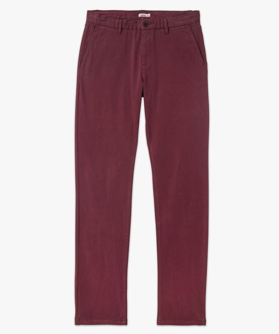 Pantalon chino en coton stretch coupe Slim homme vue4 - GEMO 4G HOMME - GEMO