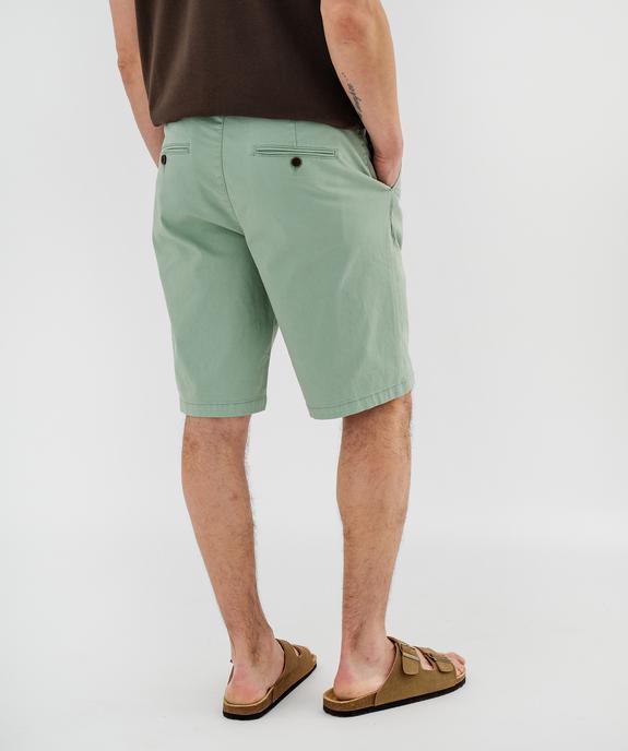 Bermuda en coton extensible coupe Regular avec ceinture tressée homme vue3 - GEMO 4G HOMME - GEMO