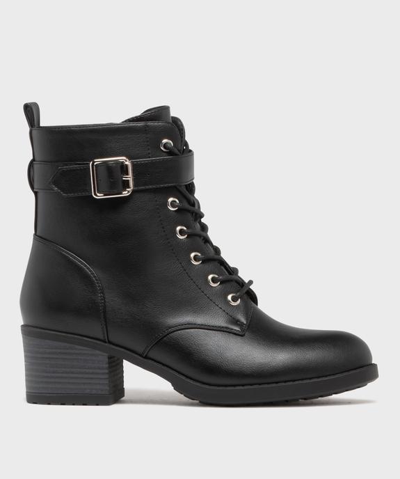 Bottines femme à talon carré et à lacets avec bride à boucle vue8 - VALENTINA BALDA - GEMO