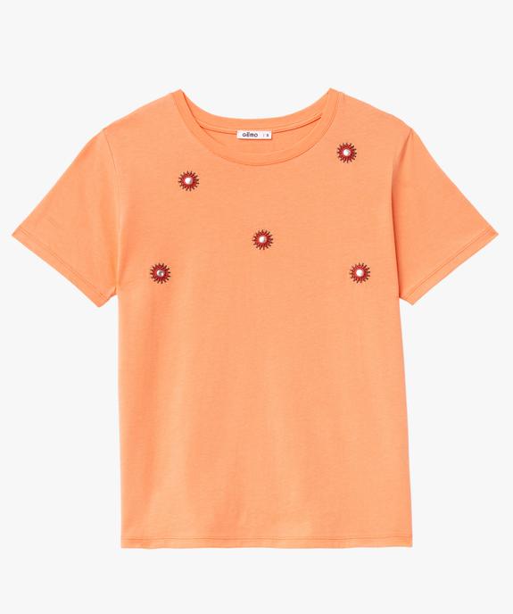 Tee-shirt manches courtes à motifs brodés femme vue4 - GEMO(FEMME PAP) - GEMO