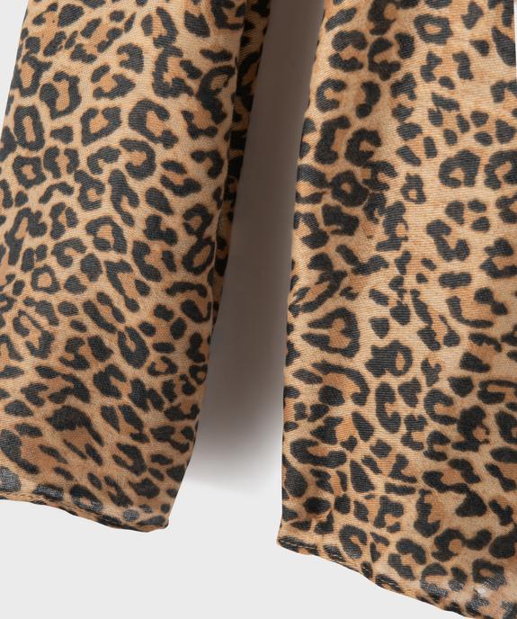 Foulard à motif léopard femme vue2 - GEMO 4G FEMME - GEMO