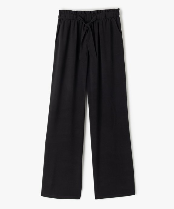 Pantalon fille ample avec taille élastique et ceinture à nouer vue1 - GEMO (JUNIOR) - GEMO