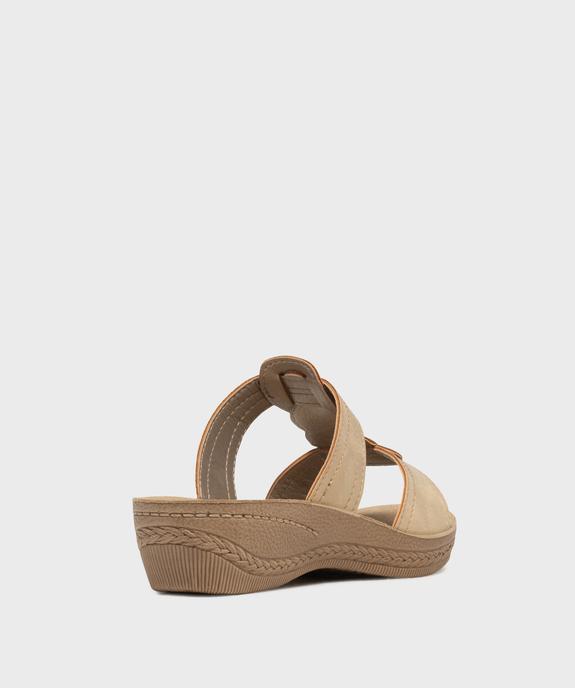 Mules confort à talon compensé et semelle intérieure cuir femme - G'Flex vue4 - G'FLEX - GEMO