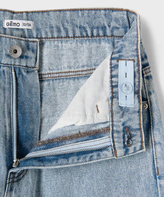Jean loose en denim 100% coton délavé garçon vue2 - GEMO (JUNIOR) - GEMO