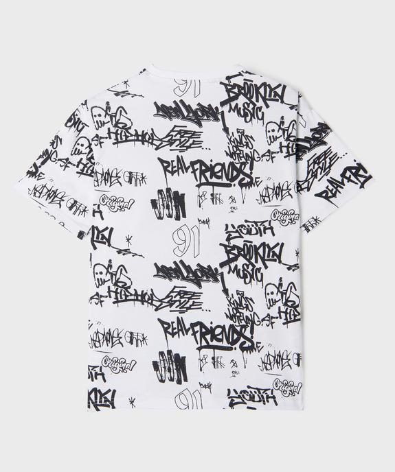 Tee-shirt manches courtes à motifs graffitis garçon vue3 - GEMO (JUNIOR) - GEMO