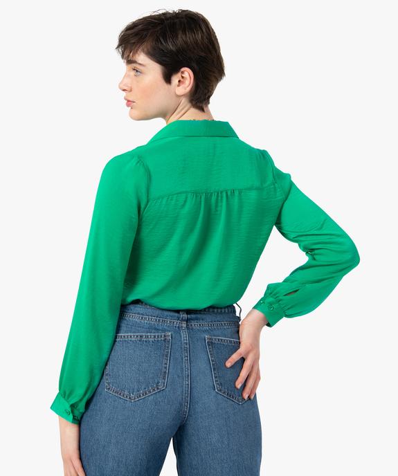 Chemise en satin à manches longues femme vue3 - GEMO 4G FEMME - GEMO