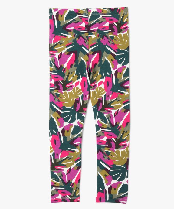 Leggings imprimé en coton extensible fille vue3 - GEMO 4G FILLE - GEMO