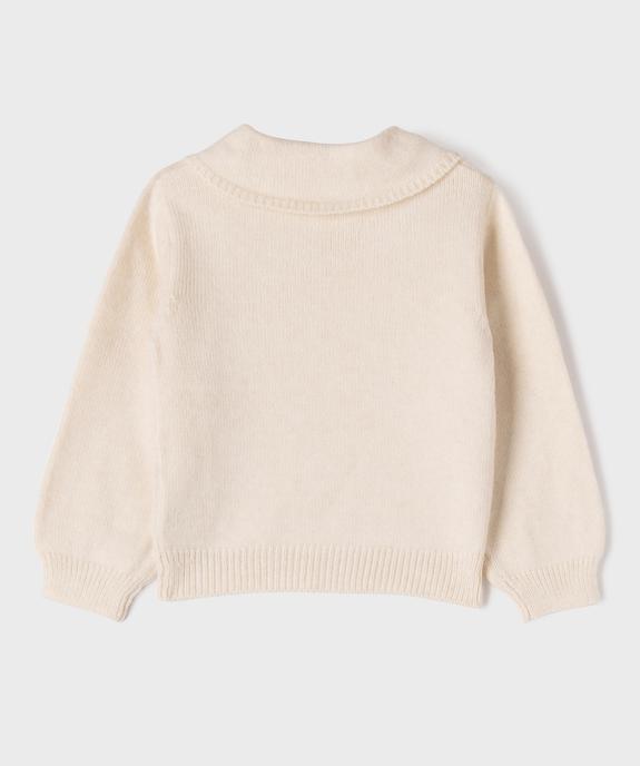 Pull col Claudine brodé fille - LuluCastagnette vue3 - LULUCASTAGNETTE - GEMO