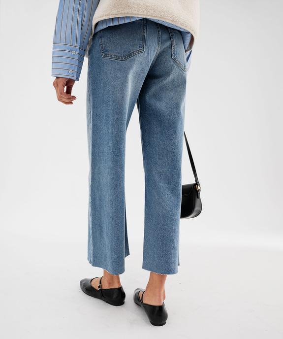 Jean wide leg cropped en denim délavé femme vue1 - GEMO 4G FEMME - GEMO