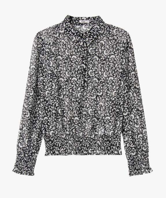 Blouse à manches longues en voile avec fils scintillants femme vue4 - GEMO 4G FEMME - GEMO