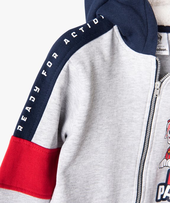 Sweat garçon zippé chaud à capuche - La Pat Patrouille vue4 - PAT PATROUILLE - GEMO