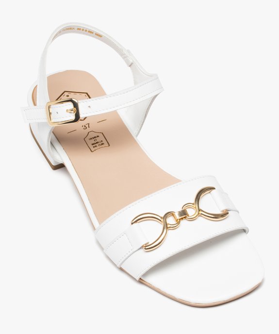Nu-pieds femme unis à talon plat et bride à chaîne  vue5 - TANEO - GEMO