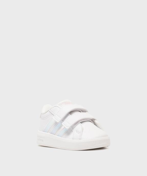 Baskets Grand Court 3.0 à scratch bébé fille - Adidas vue2 - ADIDAS - GEMO