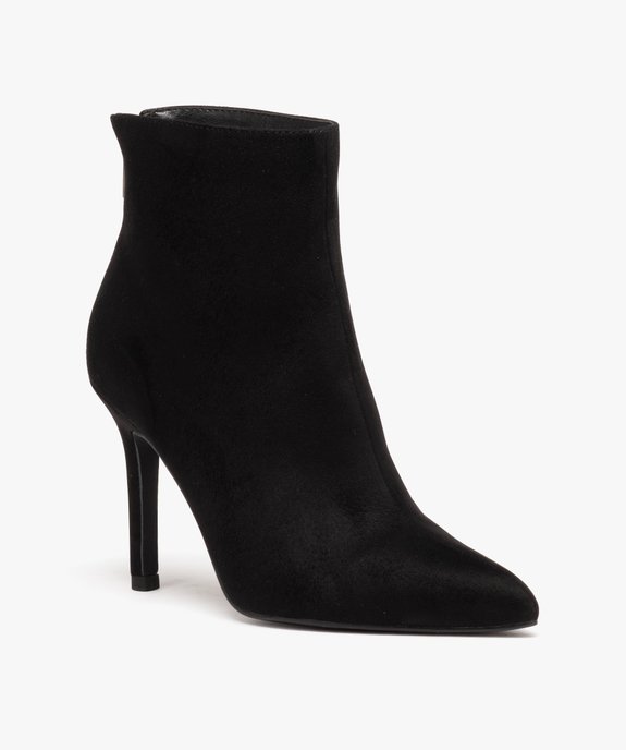 Bottines femme unies à talon fin et bout pointu vue2 - GEMO(URBAIN) - GEMO
