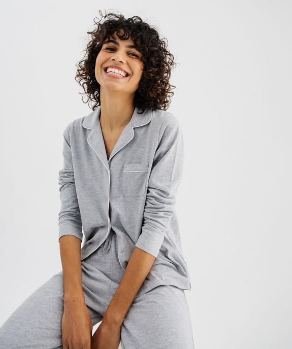 Pyjama deux pièces femme : chemise et pantalon vue6 - GEMO 4G FEMME - GEMO