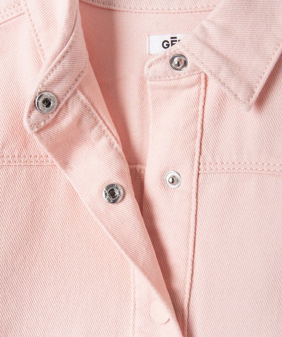 Veste fille en denim avec poches plaquées vue3 - GEMO 4G FILLE - GEMO
