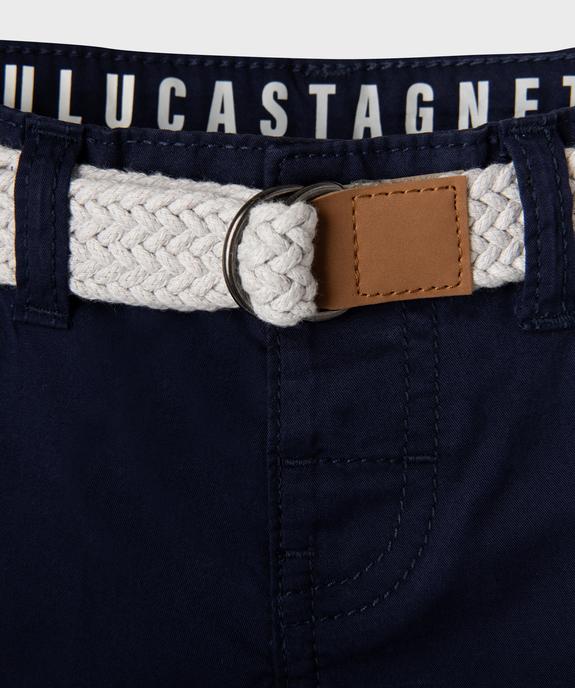 Short en twill avec ceinture tressée bébé garçon - LuluCastagnette vue3 - LULUCASTAGNETTE - GEMO