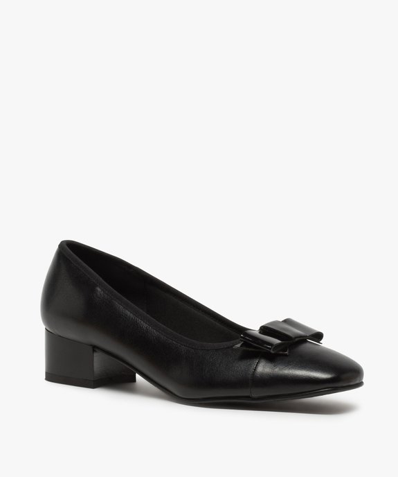 Ballerines femme confort avec petit talon et nœud verni vue2 - GEMO (CONFORT) - GEMO