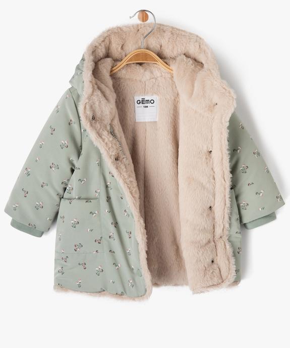 Blouson à capuche doublure fourrure imitation bébé fille vue2 - GEMO 4G BEBE - GEMO