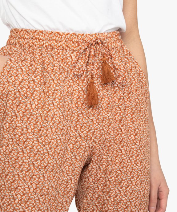 Pantalon femme en matière fluide imprimée vue2 - GEMO(FEMME PAP) - GEMO