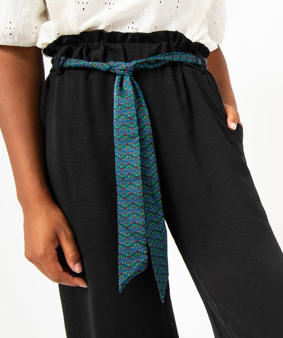 Pantalon en maille fluide avec ceinture imprimée femme vue2 - GEMO(FEMME PAP) - GEMO