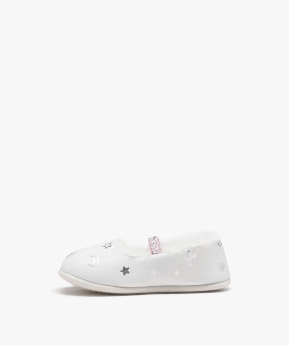 Chaussons fille ballerines à motifs avec col fourré  vue3 - GEMO (ENFANT) - GEMO