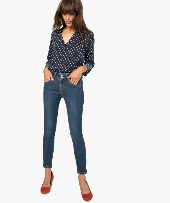 Blouse femme fluide à motifs et col v à boutons vue5 - GEMO(FEMME PAP) - GEMO