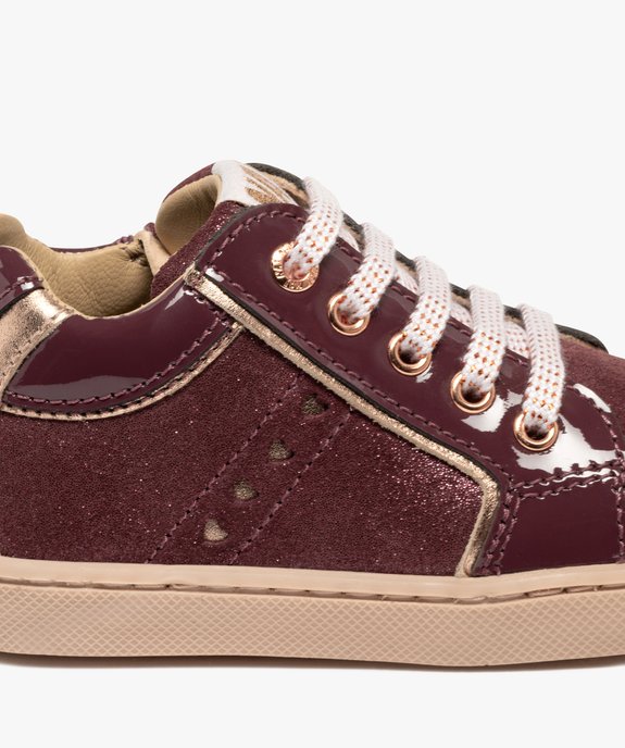 Baskets fille mid-cut avec détails vernis et pailletés - NA! vue6 - NA! - GEMO