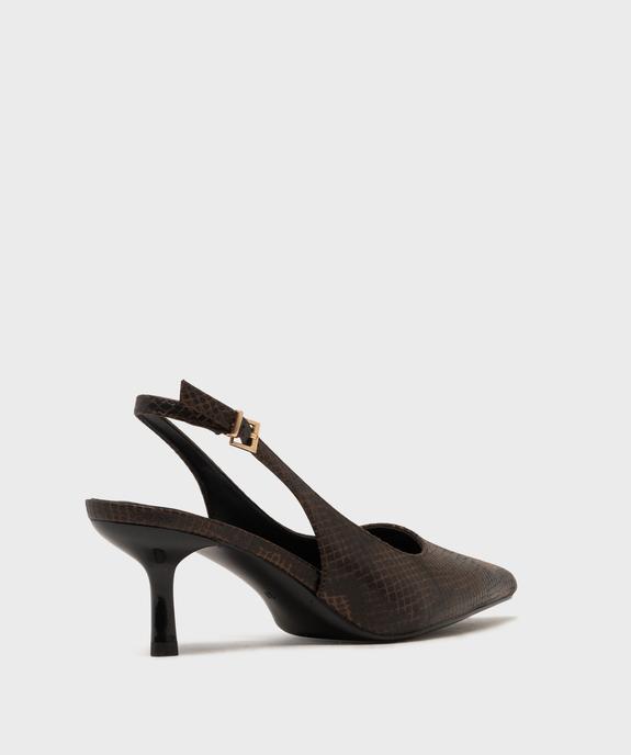 Escarpins slingback à bout pointu et petit talon fin femme - Follow Me vue4 - FOLLOW ME - GEMO