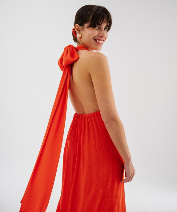Robe longue dos-nu multi-look en viscose femme vue5 - GEMO(FEMME PAP) - GEMO