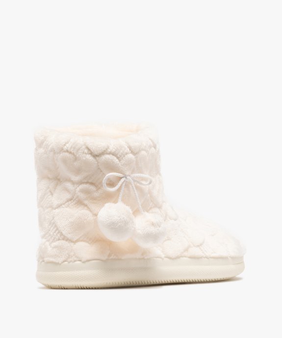 Chaussons bottillons en velours à motifs coeurs femme vue4 - GEMO(HOMWR FEM) - GEMO