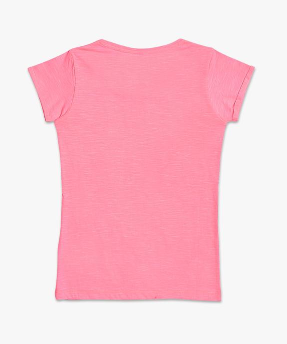 Tee-shirt fille loose à manches courtes et paillettes vue2 - GEMO (JUNIOR) - GEMO