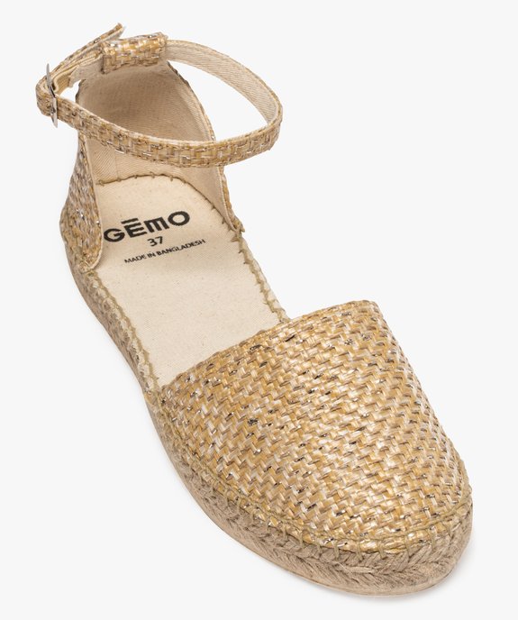 Sandales femme style espadrilles ouvertes sur les côtés Dessus en fibres végétales et lurex vue5 - GEMO (CASUAL) - GEMO