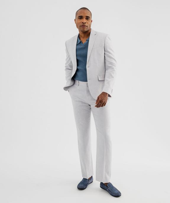 Veste de costume droite en viscose et lin homme vue5 - GEMO 4G HOMME - GEMO