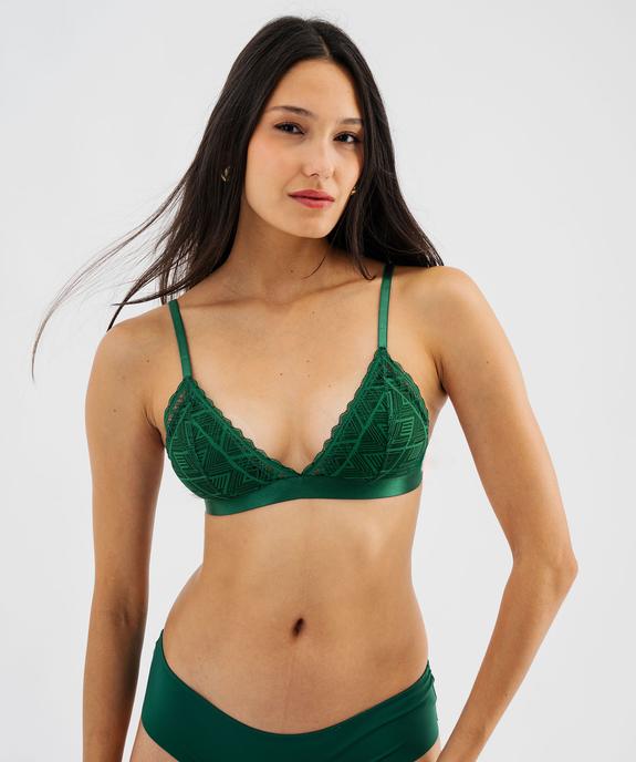 Soutien-gorge triangle en dentelle avec mousses amovibles femme vue2 - GEMO(HOMWR FEM) - GEMO