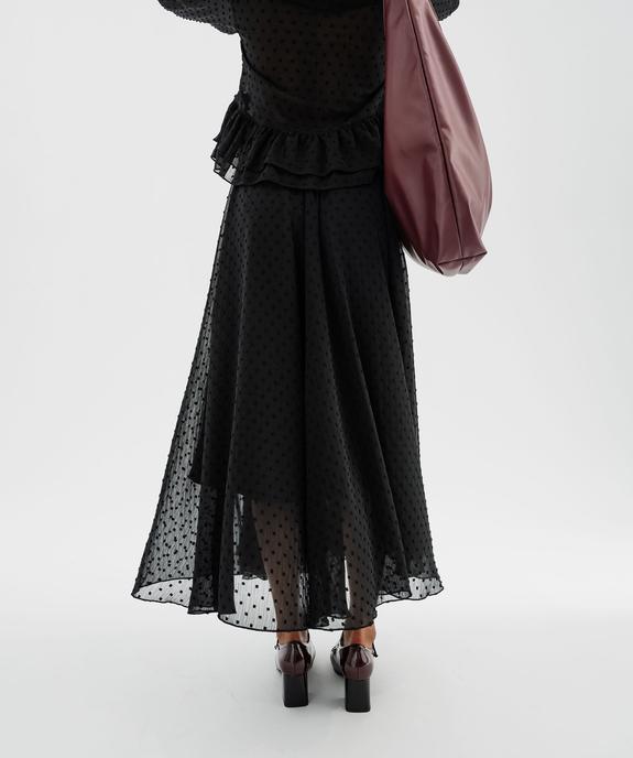 Jupe longue en voile à motifs plumetis femme vue4 - GEMO(FEMME PAP) - GEMO