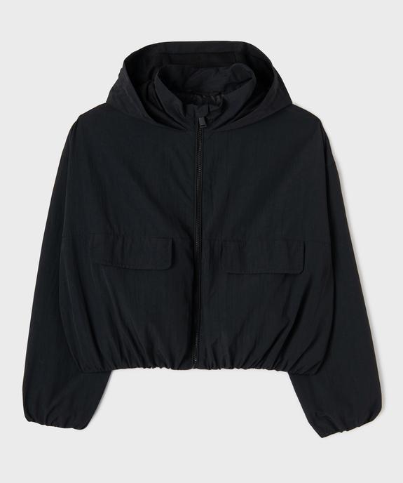 Sweat zippé à capuche coupe courte en matière déperlante fille vue1 - GEMO (JUNIOR) - GEMO