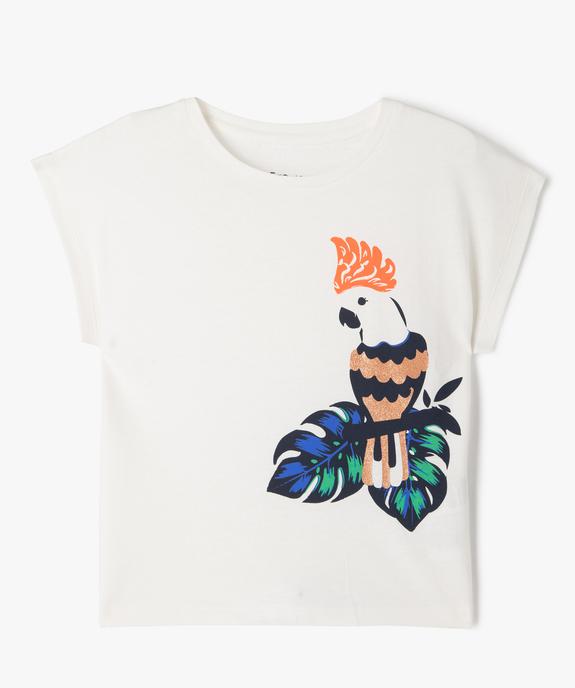 Tee-shirt manches courtes loose à motif fille vue1 - GEMO (ENFANT) - GEMO
