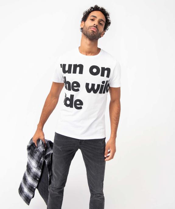 Tee-shirt homme à manches courtes avec inscriptions XXL vue5 - GEMO (HOMME) - GEMO